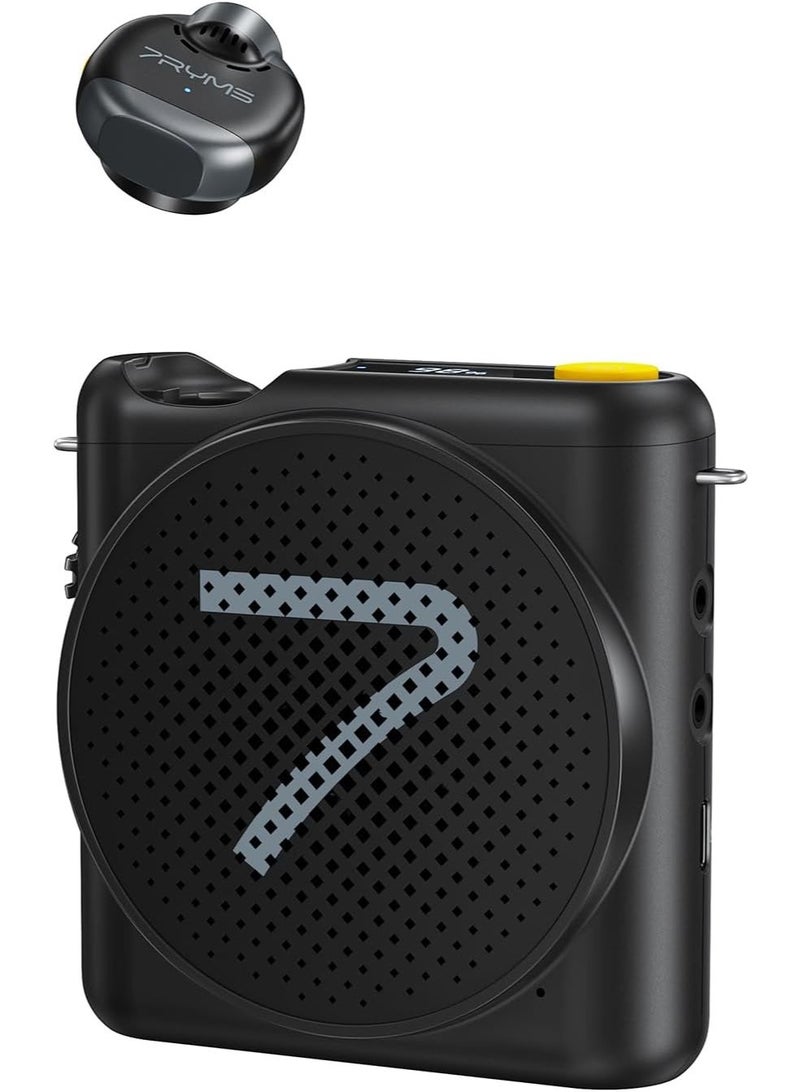 7RYMS WA2 Voice Amplifier with Wireless Lavalier Microphone for Teachers, Portable Speaker Clip-On Mic- Noise Canceling, 164ft Range, 23H Working, Lapel Amplifier for Teaching, Speech, Guide(Black) - Image 1